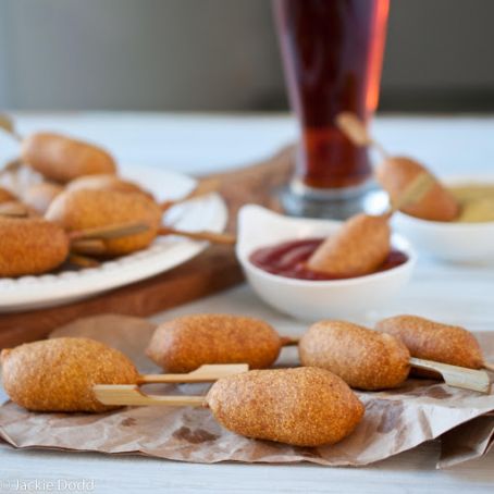 Beer Battered Mini Corn Dogs with Chipotle Ketchup