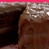 Chocolate-Carmel Cake with Sea Salt