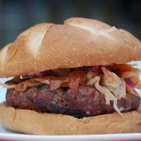Bison Burger with Apple Slaw