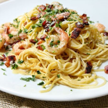 Shrimp Spaghetti Carbonara