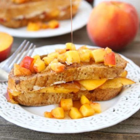Peaches and Cream Stuffed French Toast