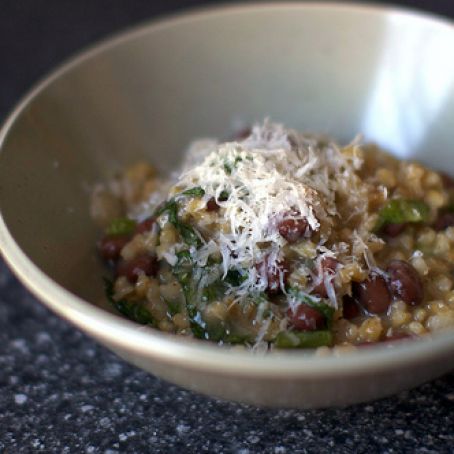 Barley Risotto with Beans and Greens