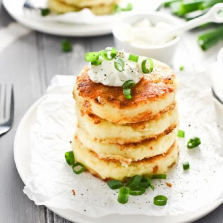 Cheesy Leftover Mashed Potato Cakes