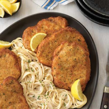 PORK MILANESE WITH CACIO PEPE SPAGHETTI