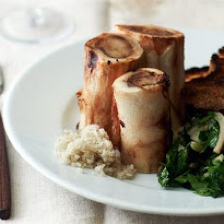 Roast Bone Marrow and Parsley Salad