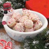 Candy Cane Snowball Cookies