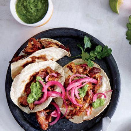 Pork Carnitas Tacos with Pickled Red Onion