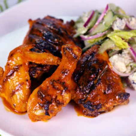 Grilled Buffalo Chicken with Crunchy Celery Salad