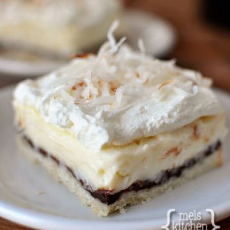 Chocolate and Coconut Cream Pie Bars