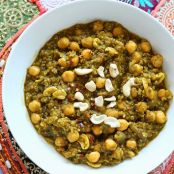 CHICKPEA LENTIL QUINOA SPINACH STEW. VEGAN GLUTENFREE RECIPE
