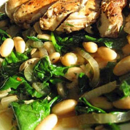 Chick:  Italian: Balsamic Chicken, White Beans and Wilted Spinach  (Rachel Ray)