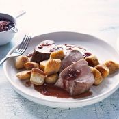 Pork Tenderloin with Rosemary Biscuit Puffs