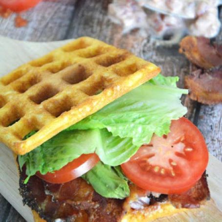Cornbread Waffle BLT's with Garlic Aioli