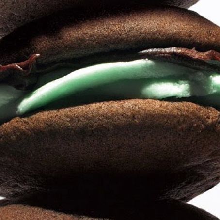 Whoopie Pies with Mint Filling and Chocolate Ganache