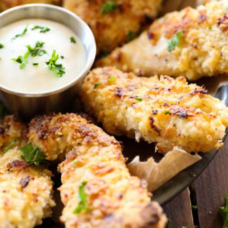 CRISPY PARMESAN BAKED CHICKEN STRIPS