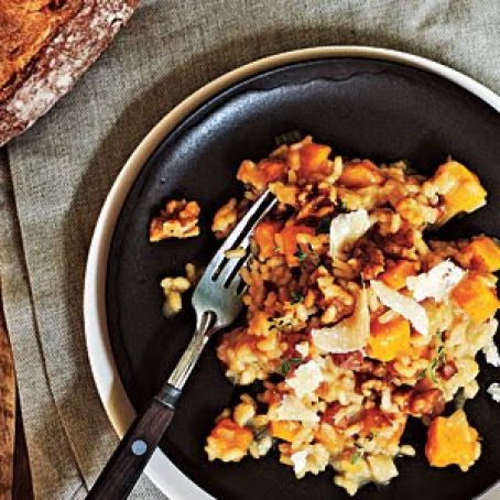 Roasted Butternut Squash Risotto with Sugared Walnuts (Cooking Light)
