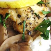 Baked Lemon Chicken with Mushroom Sauce