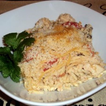 Chicken Alfredo Baked Pasta