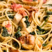 Chicken, Bacon, and Spinach Spaghetti