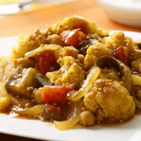 Indian-Spiced Eggplant & Cauliflower Stew