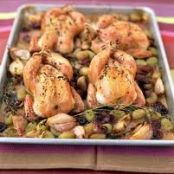 Roast Chicken with Mustard and Grapes