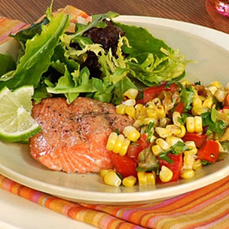 Grilled Salmon with Roasted Corn Relish