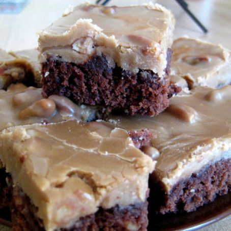 Overbooked Praline Frosted Brownies