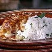 Chicken Enchiladas with Green Sauce and Long-Grain Rice