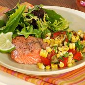 Grilled Salmon with Roasted Corn Relish