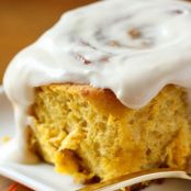 Pumpkin Cinnamon Rolls with Maple Cream Cheese Icing