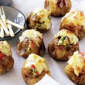 cheese and boild jack potatos with hot chilli dreesing