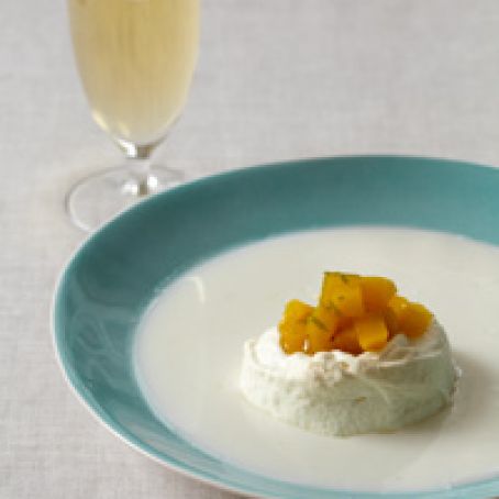 Jean-Georges' Floating Island with Coconut Milk and Mango Chutney