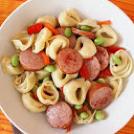 Tortellini with Edamame and Smoked Sausage