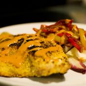 Polenta-Crusted Pompano with Sauteed Spicy Peppers