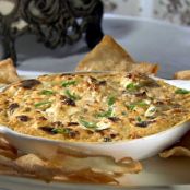 Hot Crab Rangoon Dip with Won Ton Chips