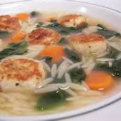 Escarole and Orzo Soup with Turkey Parmesan Meatballs