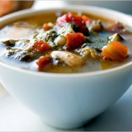 MINESTRONE w/SHELL BEANS & PISTOU