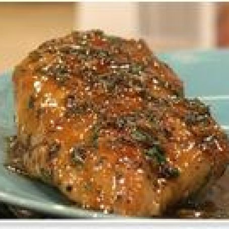 Sticky Orange Chicken with Herbs and Sweet Potatoes with Cider