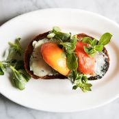 Peach and Blue Cheese Toasts