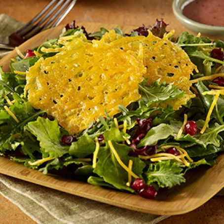 Pomegrante Salad with Cheddar Crisps