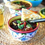 Black Bean and Corn Soup + Spicy Mexican Three Cheese Quesadillas