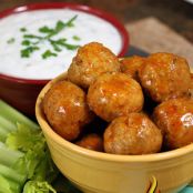 Buffalo Chicken Meatball Poppers