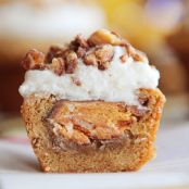 Frosted Candy Bar Stuffed Cookie Cups