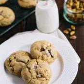 Salted Pistachio Dark Chocolate Chunk Cookies - Table for Two