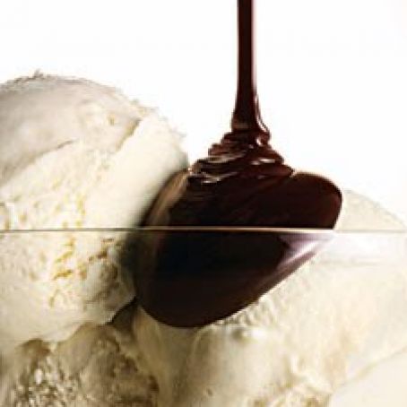 Hot Fudge over Vanilla Ice Cream