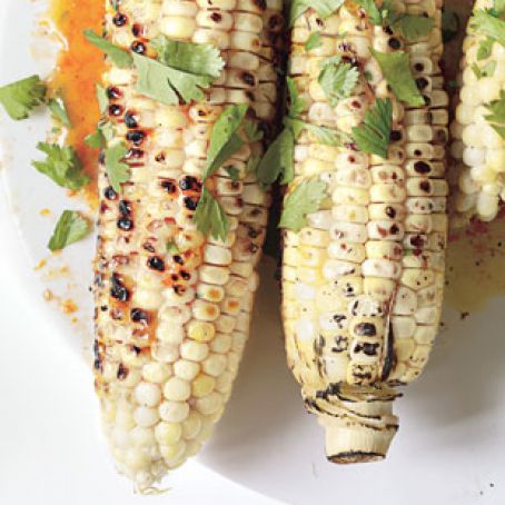 Grilled Corn w/Hoisin-Orange Butter