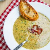 Roasted Broccoli and Cheddar Soup (w/ slow cooker option)