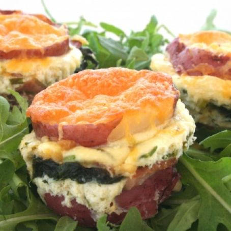 Bacon, Egg and Spinach Breakfast Stacks
