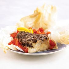 Halibut with Tapenade in Parchment