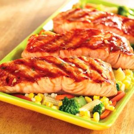 Grilled Salmon with Maple-Dill Glaze